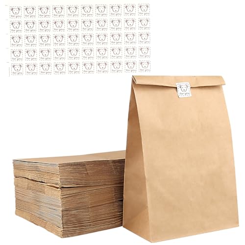 FUNSUEI 150 Stück 32 x 18 x 11 cm Papiertüten Groß, 65gsm Braun Papiertüten mit Aufkleber, Kraftpapiertüten für DIY, Mitnehmen, Geburtstag, Einzelhandel FUNSUEI 150 Stück 32 x 18 x 11 cm Papiertüten Groß, 65gsm Braun Papiertüten mit Aufkleber, Kraftpapiertüten für DIY, Mitnehmen, Geburtstag, Einzelhandel von FUNSUEI