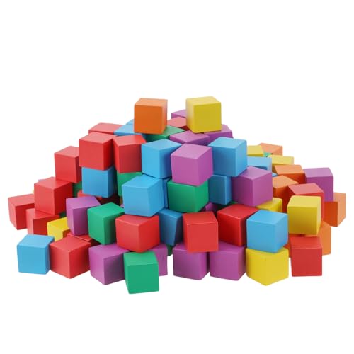 FUNSUEI 150 Stück Bunte Holzwürfel 2,5 x 2,5 x 2,5 cm, Holz Würfel Klein Farbig, 6 Farben Kleine Holz Würfel Holzblock Quadrat Holzwürfel zum Basteln für DIY Handwerk FUNSUEI 150 Stück Bunte Holzwürfel 2,5 x 2,5 x 2,5 cm, Holz Würfel Klein Farbig, 6 Farben Kleine Holz Würfel Holzblock Quadrat Holzwürfel zum Basteln für DIY Handwerk von FUNSUEI