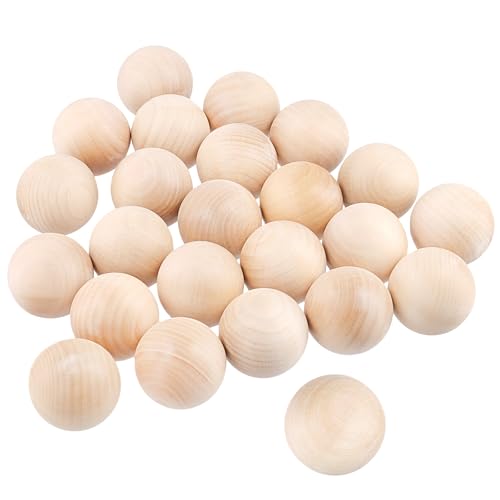FUNSUEI 24 Holzkugeln 50mm, Runde Holz Kugel zum Basteln Verzieren FUNSUEI 24 Holzkugeln 50mm, Runde Holz Kugel zum Basteln Verzieren von FUNSUEI