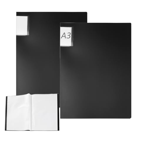 FUNSUEI Präsentationsmappe, A3, 30 Taschen, A3-Portfolio, Präsentationsbuch für Kunstwerke, Malerei, Bericht, Schwarz, 3 Stück FUNSUEI Präsentationsmappe, A3, 30 Taschen, A3-Portfolio, Präsentationsbuch für Kunstwerke, Malerei, Bericht, Schwarz, 3 Stück von FUNSUEI