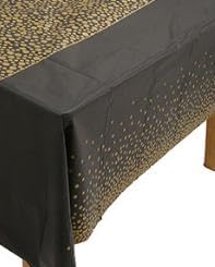 FUNSUEI Tischdecken aus Kunststoff, für Halloween, Weihnachtsdekoration, 1,3 x 2,7 m, Schwarz / goldfarben, 10 Stück FUNSUEI Tischdecken aus Kunststoff, für Halloween, Weihnachtsdekoration, 1,3 x 2,7 m, Schwarz / goldfarben, 10 Stück von FUNSUEI