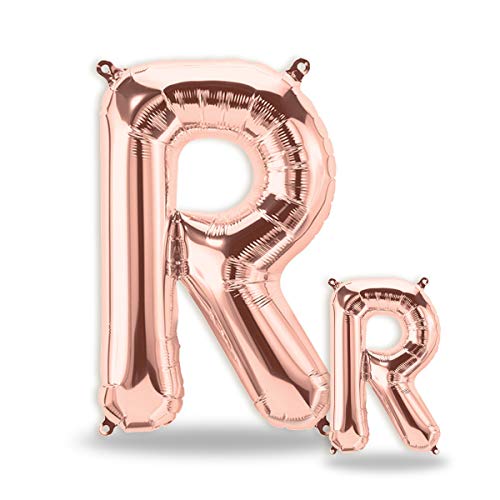 FUNXGO® Buchstaben Folienballons in Rose Gold I 100cm + 40cm I Luftballon Buchstaben Dekoration I Deko zum Geburtstag I Fliegt mit Helium I Happy Birthday, Party, Hochzeit (Rosegold[R]) von FUNXGO