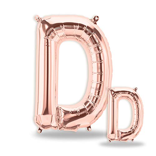 FUNXGO® Buchstaben Folienballons in Rose Gold I 100cm + 40cm I Luftballon Buchstaben Dekoration I Deko zum Geburtstag I Fliegt mit Helium I Happy Birthday , Party , Hochzeit (Rosegold[D]) von FUNXGO