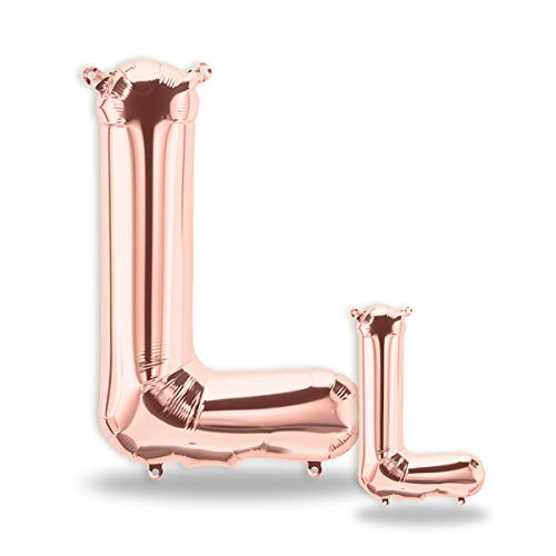 FUNXGO® Buchstaben Folienballons in Rose Gold I 100cm + 40cm I Luftballon Buchstaben Dekoration I Deko zum Geburtstag I Fliegt mit Helium I Happy Birthday , Party , Hochzeit (Rosegold[L]) von FUNXGO