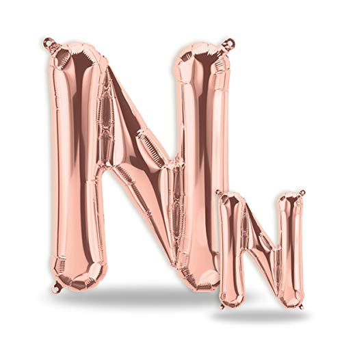 FUNXGO® Buchstaben Folienballons in Rose Gold I 100cm + 40cm I Luftballon Buchstaben Dekoration I Deko zum Geburtstag I Fliegt mit Helium I Happy Birthday , Party , Hochzeit (Rosegold[N]) von FUNXGO