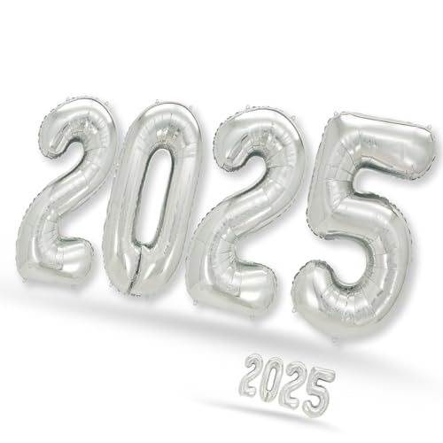 FUNXGO 2025 Silber Folienballon Set - Großformatige Helium- & Luftballons für Silvester 2025 - Großer Partyballon, Helium & Luft geeignet, Ideal für Neujahr, Jubiläen, Hochzeiten, Partydekoration FUNXGO 2025 Silber Folienballon Set - Großformatige Helium- & Luftballons für Silvester 2025 - Großer Partyballon, Helium & Luft geeignet, Ideal für Neujahr, Jubiläen, Hochzeiten, Partydekoration von FUNXGO
