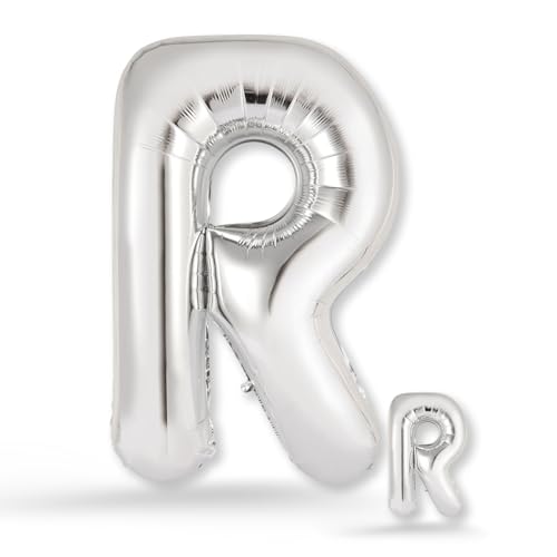 FUNXGO Folienballon Buchstabe R Silber Set - Kindergeburtstag, Party Zubehör, Silber Folienballon, Perfekte Wahl für Ihre Feier - Ballon R FUNXGO Folienballon Buchstabe R Silber Set - Kindergeburtstag, Party Zubehör, Silber Folienballon, Perfekte Wahl für Ihre Feier - Ballon R von FUNXGO