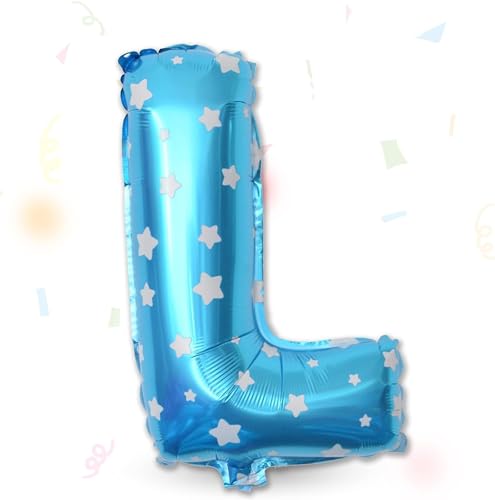 FUNXGO Folienballon Buchstaben Blau L - Buchstaben Luftballon Klein L - ca. 40cm Nur Luftfüllung - Ideal für Geburtstag, Hochzeit & Party Deko - Ballon Buchstabe L Blau von FUNXGO