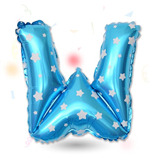 FUNXGO Folienballon Buchstaben Blau W - Buchstaben Luftballon Klein W - ca. 40cm Nur Luftfüllung - Ideal für Geburtstag, Hochzeit & Party Deko - Ballon Buchstabe W Blau von FUNXGO
