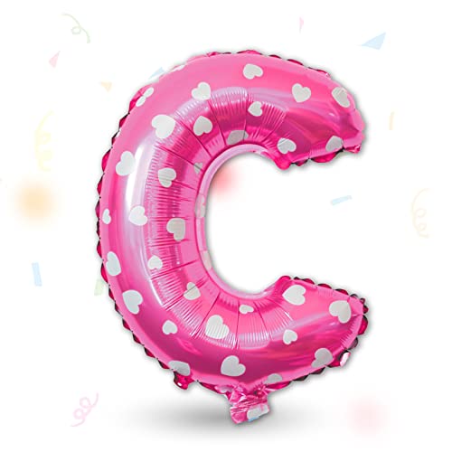 FUNXGO Folienballon Buchstaben Pink C - Buchstaben Luftballon Klein C - ca. 40cm Nur Luftfüllung - Ideal für Geburtstag, Hochzeit & Party Deko - Ballon Buchstabe C Pink von FUNXGO