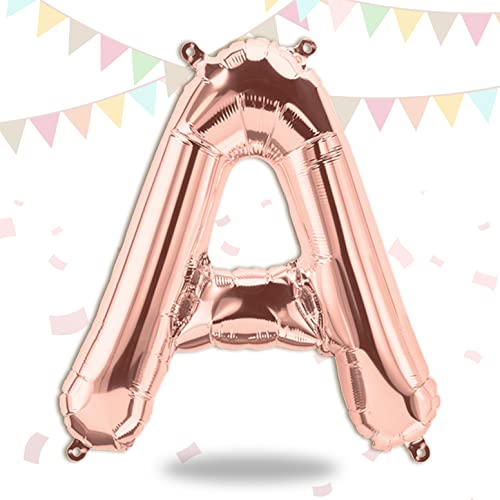 FUNXGO Folienballon Buchstaben Rosegold A - Buchstaben Luftballon Klein A - ca. 40cm Nur Luftfüllung - Ideal für Geburtstag, Hochzeit & Party Deko - Ballon Buchstabe A Rosegold von FUNXGO