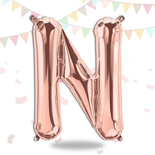 FUNXGO Folienballon Buchstaben Rosegold N - Buchstaben Luftballon Klein N - ca. 40cm Nur Luftfüllung - Ideal für Geburtstag, Hochzeit & Party Deko - Ballon Buchstabe N Rosegold FUNXGO Folienballon Buchstaben Rosegold N - Buchstaben Luftballon Klein N - ca. 40cm Nur Luftfüllung - Ideal für Geburtstag, Hochzeit & Party Deko - Ballon Buchstabe N Rosegold von FUNXGO