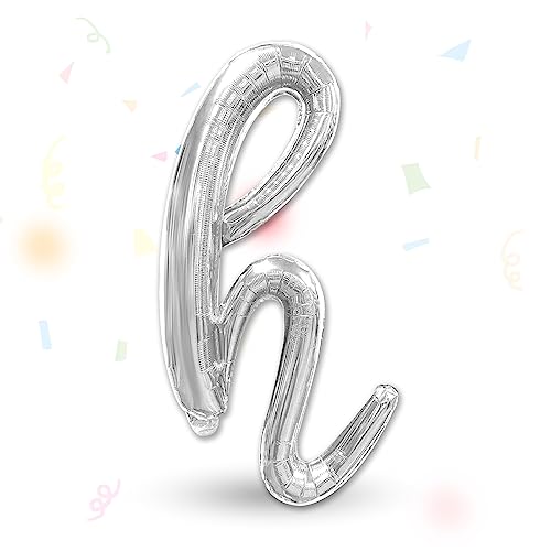 FUNXGO Folienballon Buchstaben Silber h - Buchstaben Luftballon Klein h - ca. 40cm Nur Luftfüllung - Ideal für Geburtstag, Hochzeit & Party Deko - Ballon Buchstabe H Silber FUNXGO Folienballon Buchstaben Silber h - Buchstaben Luftballon Klein h - ca. 40cm Nur Luftfüllung - Ideal für Geburtstag, Hochzeit & Party Deko - Ballon Buchstabe H Silber von FUNXGO