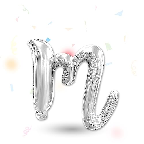 FUNXGO Folienballon Buchstaben Silber m - Buchstaben Luftballon Klein m - ca. 40cm Nur Luftfüllung - Ideal für Geburtstag, Hochzeit & Party Deko - Ballon Buchstabe M Silber FUNXGO Folienballon Buchstaben Silber m - Buchstaben Luftballon Klein m - ca. 40cm Nur Luftfüllung - Ideal für Geburtstag, Hochzeit & Party Deko - Ballon Buchstabe M Silber von FUNXGO