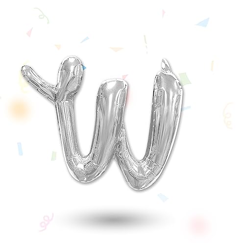 FUNXGO Folienballon Buchstaben Silber w - Buchstaben Luftballon Klein w - ca. 40cm Nur Luftfüllung - Ideal für Geburtstag, Hochzeit & Party Deko - Ballon Buchstabe W Silber FUNXGO Folienballon Buchstaben Silber w - Buchstaben Luftballon Klein w - ca. 40cm Nur Luftfüllung - Ideal für Geburtstag, Hochzeit & Party Deko - Ballon Buchstabe W Silber von FUNXGO
