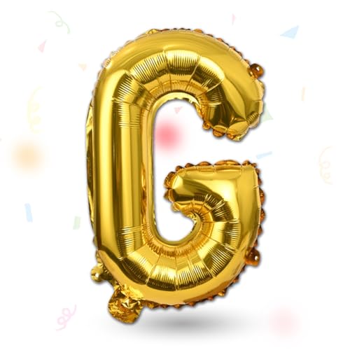FUNXGO Folienballon Buchstaben gold G - Buchstaben Luftballon Klein G - ca. 40cm Nur Luftfüllung - Ideal für Geburtstag, Hochzeit & Party Deko - Ballon Buchstabe G gold von FUNXGO