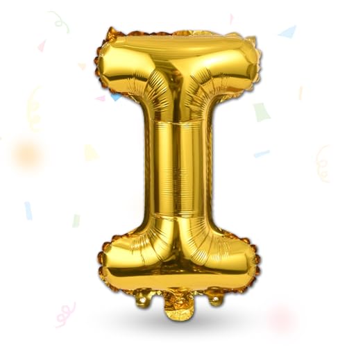 FUNXGO Folienballon Buchstaben gold I - Buchstaben Luftballon Klein I - ca. 40cm Nur Luftfüllung - Ideal für Geburtstag, Hochzeit & Party Deko - Ballon Buchstabe I gold FUNXGO Folienballon Buchstaben gold I - Buchstaben Luftballon Klein I - ca. 40cm Nur Luftfüllung - Ideal für Geburtstag, Hochzeit & Party Deko - Ballon Buchstabe I gold von FUNXGO