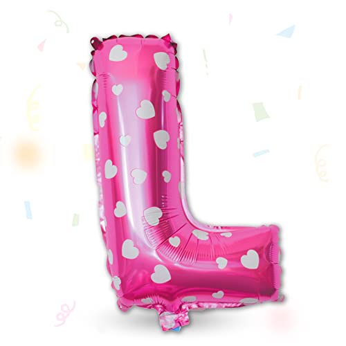 FUNXGO Folienballon Buchstaben Pink L - Buchstaben Luftballon Klein L - ca. 40cm Nur Luftfüllung - Ideal für Geburtstag, Hochzeit & Party Deko - Ballon Buchstabe L Pink von FUNXGO