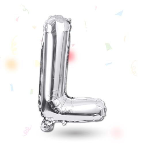 FUNXGO Folienballon Buchstaben silber L - Buchstaben Luftballon Klein L - ca. 40cm Nur Luftfüllung - Ideal für Geburtstag, Hochzeit & Party Deko - Ballon Buchstabe L silber FUNXGO Folienballon Buchstaben silber L - Buchstaben Luftballon Klein L - ca. 40cm Nur Luftfüllung - Ideal für Geburtstag, Hochzeit & Party Deko - Ballon Buchstabe L silber von FUNXGO