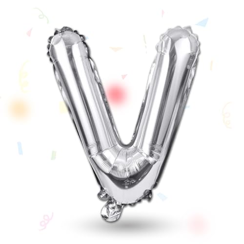 FUNXGO Folienballon Buchstaben silber V - Buchstaben Luftballon Klein V - ca. 40cm Nur Luftfüllung - Ideal für Geburtstag, Hochzeit & Party Deko - Ballon Buchstabe V silber FUNXGO Folienballon Buchstaben silber V - Buchstaben Luftballon Klein V - ca. 40cm Nur Luftfüllung - Ideal für Geburtstag, Hochzeit & Party Deko - Ballon Buchstabe V silber von FUNXGO
