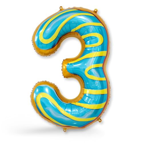 FUNXGO® Folienballon Zahl 3 dount - Riesen-Ballonzahl - Verstärktes Material- fliegt mit Helium - 3 Geburtstag Luftballon - Deko zum Geburtstage, Party, Hochzeiten - Ballon 3 dount FUNXGO® Folienballon Zahl 3 dount - Riesen-Ballonzahl - Verstärktes Material- fliegt mit Helium - 3 Geburtstag Luftballon - Deko zum Geburtstage, Party, Hochzeiten - Ballon 3 dount von FUNXGO