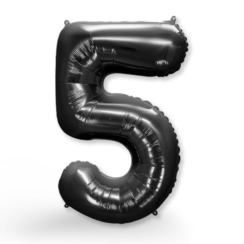 FUNXGO® Folienballon Zahl 5 Schwarz - Riesenzahl Ballon ca.100 cm - fliegt mit Helium - 5. Geburtstag Luftballon - Deko zum Geburtstage, Party, Hochzeiten - Ballon 5 Schwarz FUNXGO® Folienballon Zahl 5 Schwarz - Riesenzahl Ballon ca.100 cm - fliegt mit Helium - 5. Geburtstag Luftballon - Deko zum Geburtstage, Party, Hochzeiten - Ballon 5 Schwarz von FUNXGO