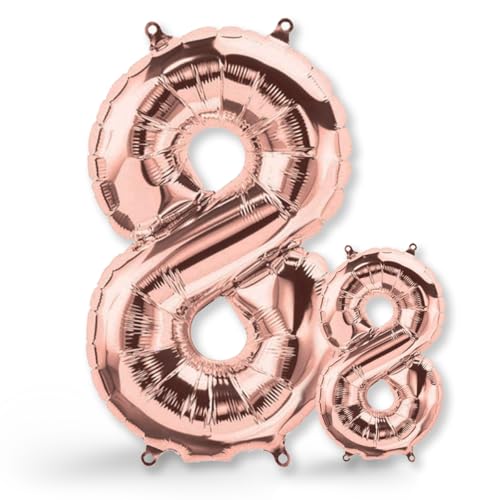 FUNXGO® folienballon 8 rosegold - 2 Stück - 42" & 17"- Luftballon Zahl 8 - Zahlen Ballon 8 Deko - zum 8. Geburtstag, Hochzeit, Jubiläum, Fest, Party Dekoration -100cm & 38cm- Ballon 8 rosegold von FUNXGO