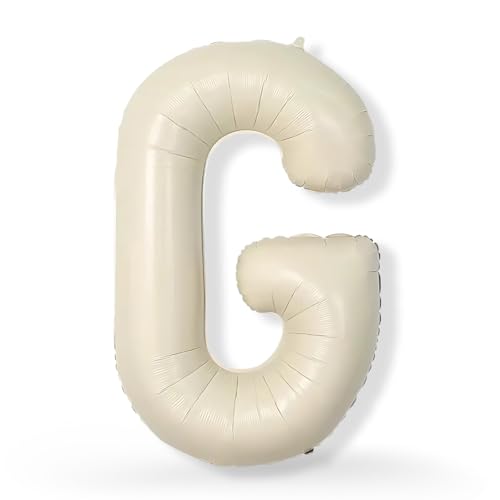 FUNXGO XXL Folienballon Buchstabe G Champagner ca. 100cm - Riesen Alphabet Ballon - Helium oder Luftfüllung - Ideal für Geburtstag, Hochzeit, Jubiläum, Party Deko & JGA - Ballon G Champagner von FUNXGO