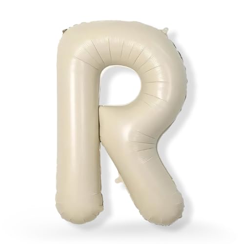 FUNXGO XXL Folienballon Buchstabe R Champagner ca. 100cm - Riesen Alphabet Ballon - Helium oder Luftfüllung - Ideal für Geburtstag, Hochzeit, Jubiläum, Party Deko & JGA - Ballon R Champagner von FUNXGO