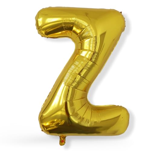 FUNXGO XXL Folienballon Buchstabe Z Gold Glänzend ca. 100cm - Riesen Alphabet Ballon - Helium oder Luftfüllung - Ideal für Geburtstag, Hochzeit, Jubiläum, Party Deko & JGA - Ballon Z Gold von FUNXGO