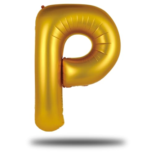 FUNXGO XXL Groß Folienballon Buchstaben P Gold -Riesen Alphabet ca. 100m - Verstärktes Material - Helium oder Luftfüllung - Perfekt für Geburtstag, Hochzeit, Party Dekoration & JGA - Ballon P Gold von FUNXGO