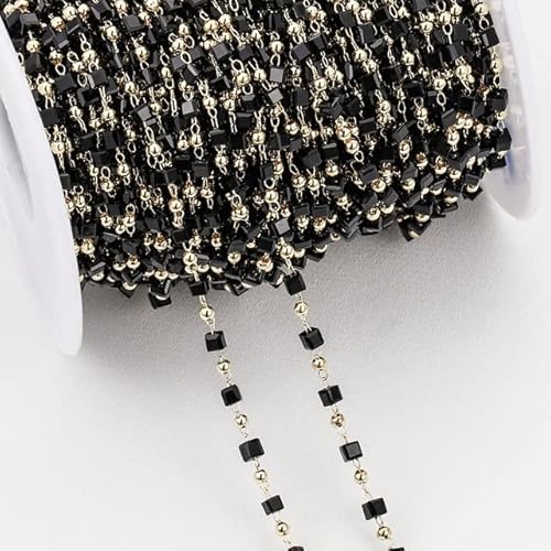 FUNZE 2 Meter Bohemian Quader Würfel Perlen Ketten Rosa Weiß Grün Schwarz Kette für Halsband Halskette Armbänder Schmuckherstellung Handwerk DIY FUNZE 2 Meter Bohemian Quader Würfel Perlen Ketten Rosa Weiß Grün Schwarz Kette für Halsband Halskette Armbänder Schmuckherstellung Handwerk DIY von FUNZE