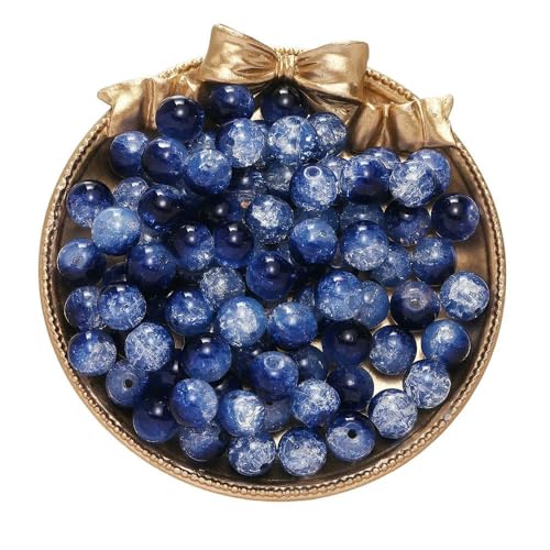 FUPOHUA Crackle-Glasperlen, Abstandshalter, lose Perlen für DIY-Armbänder, Halsketten, Schmuckherstellung, Zubehör, 20/50 Stück, 10 mm von FUPOHUA