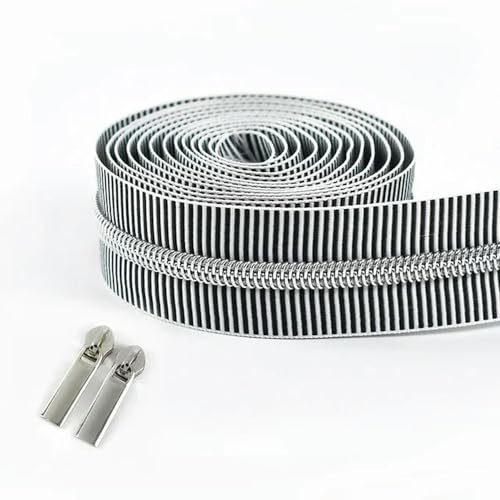 FUPOHUA Nylon-Reißverschlüsse, 1/2/4/5 Meter, 5#, gestreiftes Reißverschluss-Rollenband zum Nähen von Taschen, Spiralreißverschlüsse, Meterware, DIY-Bekleidungszubehör FUPOHUA Nylon-Reißverschlüsse, 1/2/4/5 Meter, 5#, gestreiftes Reißverschluss-Rollenband zum Nähen von Taschen, Spiralreißverschlüsse, Meterware, DIY-Bekleidungszubehör von FUPOHUA