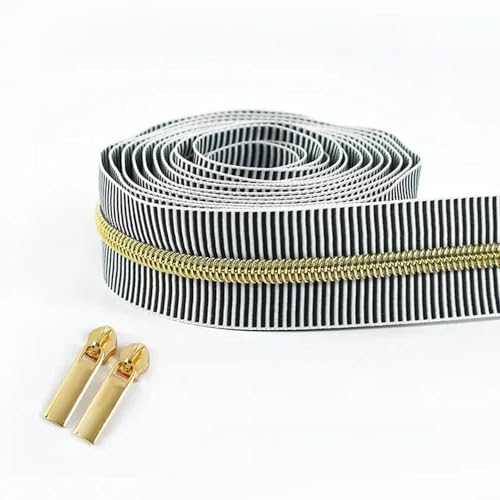 FUPOHUA Nylon-Reißverschlüsse, 1/2/4/5 Meter, 5#, gestreiftes Reißverschluss-Rollenband zum Nähen von Taschen, Spiralreißverschlüsse, Meterware, DIY-Bekleidungszubehör FUPOHUA Nylon-Reißverschlüsse, 1/2/4/5 Meter, 5#, gestreiftes Reißverschluss-Rollenband zum Nähen von Taschen, Spiralreißverschlüsse, Meterware, DIY-Bekleidungszubehör von FUPOHUA