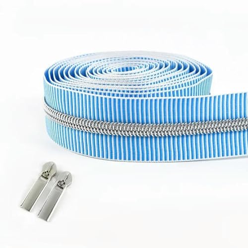 FUPOHUA Nylon-Reißverschlüsse, 1/2/4/5 Meter, 5#, gestreiftes Reißverschluss-Rollenband zum Nähen von Taschen, Spiralreißverschlüsse, Meterware, DIY-Bekleidungszubehör FUPOHUA Nylon-Reißverschlüsse, 1/2/4/5 Meter, 5#, gestreiftes Reißverschluss-Rollenband zum Nähen von Taschen, Spiralreißverschlüsse, Meterware, DIY-Bekleidungszubehör von FUPOHUA