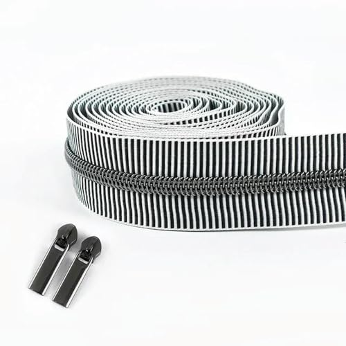 FUPOHUA Nylon-Reißverschlüsse, 1/2/4/5 Meter, 5#, gestreiftes Reißverschluss-Rollenband zum Nähen von Taschen, Spiralreißverschlüsse, Meterware, DIY-Bekleidungszubehör FUPOHUA Nylon-Reißverschlüsse, 1/2/4/5 Meter, 5#, gestreiftes Reißverschluss-Rollenband zum Nähen von Taschen, Spiralreißverschlüsse, Meterware, DIY-Bekleidungszubehör von FUPOHUA