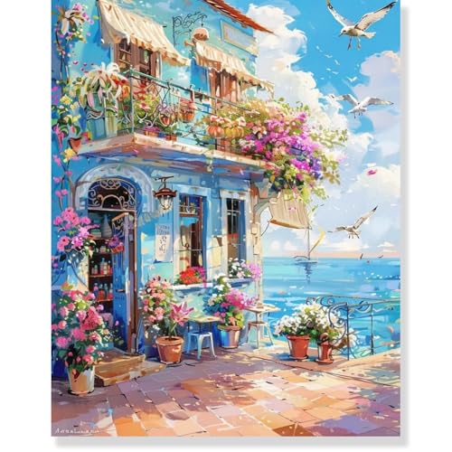 FURONGHUAK Malen Nach Zahlen Erwachsene Mädchen Anfänger,DIY Ölgemälde Leinwand Set Ohne Rahmen mit 3 Pinsel und Acrylfarben 40x50cm von FURONGHUAK