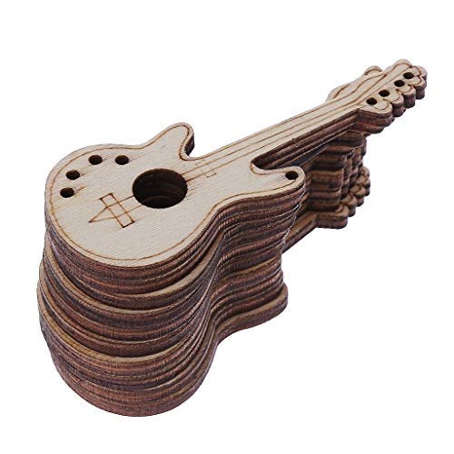 FURU 10 Stücke Laser Cut Holz Gitarre Verschönerung Holz Form Handwerk Hochzeit Dekor von FURU