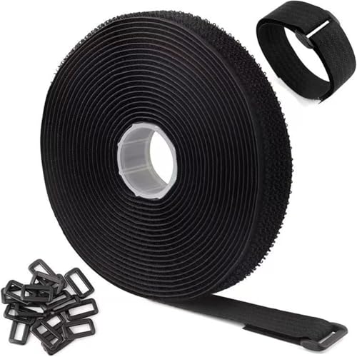5m x 5cm Klettband mit 10 Schnalle,Wiederverwendbare Nylon Schnalle Reißverschlüsse5cm breit, Schwarz 5m x 5cm Klettband mit 10 Schnalle,Wiederverwendbare Nylon Schnalle Reißverschlüsse5cm breit, Schwarz von FUSHENGCHUANG