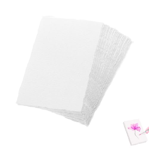 20 Blätter Wanderings Handgefertiges Weißes Büttenpapier Blankopapier Handgeschöpftes Papier Für GrußKarten DIY, Gemälde And Briefe von FUSONGQINTANG