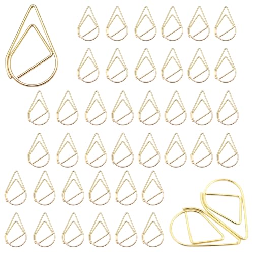 200 Stück Büroklammer Gold Wasser Tropfen Form Lesezeichen Metall Klein Gold Tropfenförmig Büroklammern für Buch, Memo, Papier, Poster, Foto 200 Stück Büroklammer Gold Wasser Tropfen Form Lesezeichen Metall Klein Gold Tropfenförmig Büroklammern für Buch, Memo, Papier, Poster, Foto von FUSONGQINTANG
