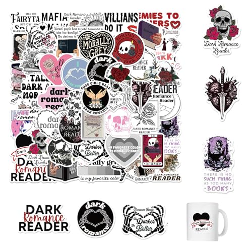 50 Stück Vintage Aufkleber Wasserdichte Vinyl Sticker Dark Romance Leser Aufkleber für Laptop Wasserflasche Gepäck Skateboard Scrapbooking Handkonto von FUSONGQINTANG