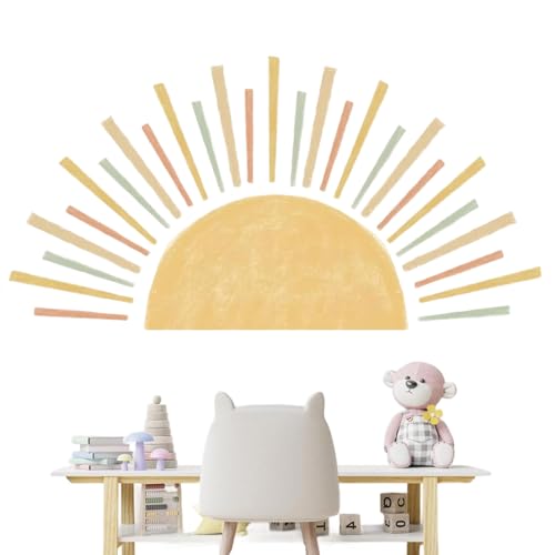 Wandtattoo Sonne Boho Wandsticker Boho Sonnenaufgang Wandaufkleber Kinderzimmer Wanddeko für Mädchen, Schlafzimmer, Babyzimmer, Wohnzimmer von FUSONGQINTANG