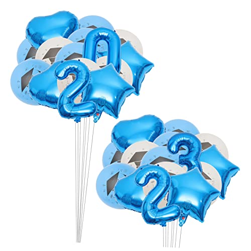 FUTUREORYY 1 Satz Blaue Weiße Ballons Blaue Sterne Party für Abschlussfeier und Erinnerungsfotos von FUTUREORYY