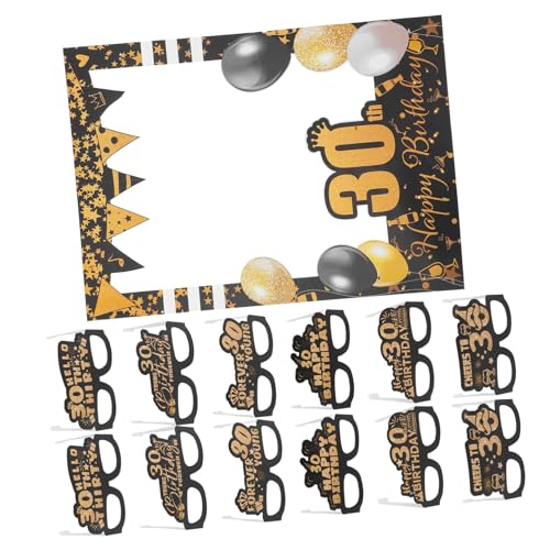 FUTUREORYY 1 Set Geburtstagspapierbrillen Papierbrillen Brillen Photo Booth Requisiten Happy Birthday Sonnenbrillen Happy Birthday Brillen Photo Booth Requisiten Brillengestell Für von FUTUREORYY