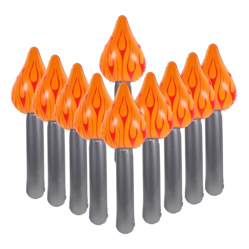 FUTUREORYY 10 Stück Aufblasbarer Flammenballon Outdoor Feuer Gefälschte Flamme Fackel Party Favors Blaze Dekoration Fackel Flamme Gefälschte Aufblasbare Fackel Prop Fackel Ballons Fackel von FUTUREORYY