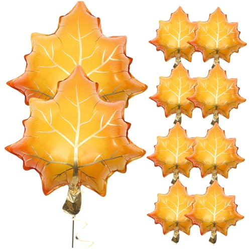 FUTUREORYY 10 Stück Teiliges Folienballons in Leuchtendem Ahornblatt Design Herbstliche Partydekoration für Erntedankfest und Abschlussfeier Langlebig Auffällig für Festliche FUTUREORYY 10 Stück Teiliges Folienballons in Leuchtendem Ahornblatt Design Herbstliche Partydekoration für Erntedankfest und Abschlussfeier Langlebig Auffällig für Festliche von FUTUREORYY