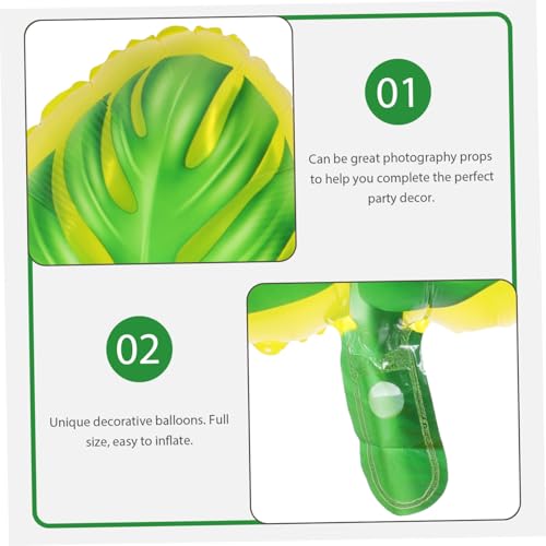 FUTUREORYY 10 Stück Teiliges Hawaiianische Monstera Baumblatt Luftballons Langlebige Aluminiumfolie Farbenfrohe Partydeko für Sommerfest Tropische Geburtstagsfeier Sicher und Auslaufsicher von FUTUREORYY