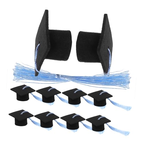 FUTUREORYY 10 Stück Teiliges Mini absolventenhüte Cupcake topper aus Dekorative Abschlusskappen mit Quaste für Abschlussfeier Kuchen Partydeko von FUTUREORYY